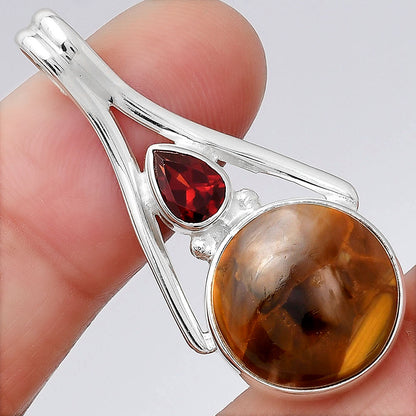 Pietersite - Namibia and Garnet Pendant P-1006 SDP154274