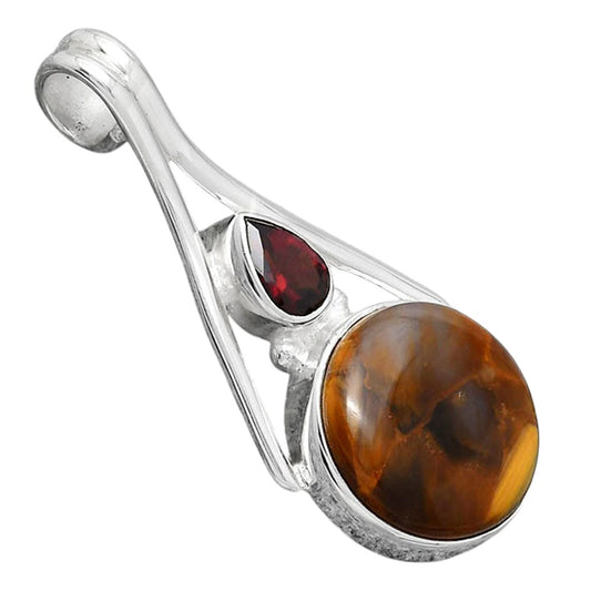 Pietersite - Namibia and Garnet Pendant P-1006 SDP154274