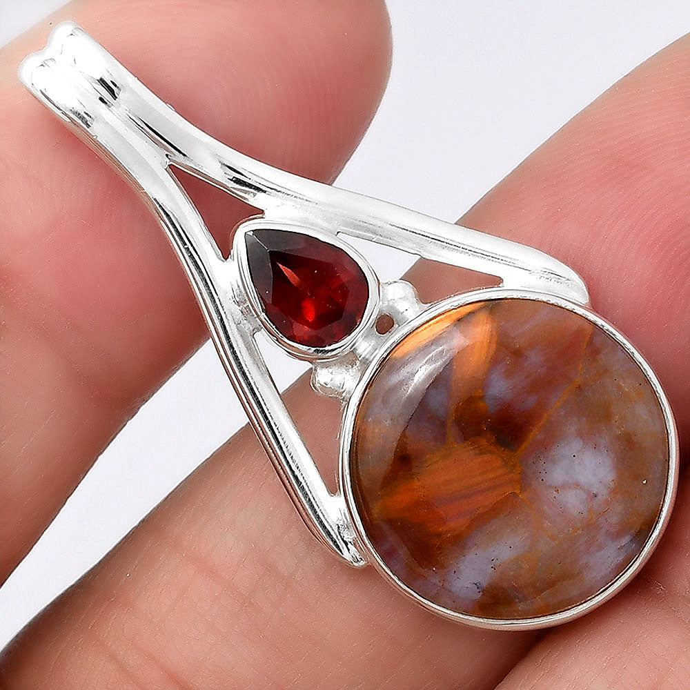 Pietersite - Namibia and Garnet Pendant P-1006 SDP154275