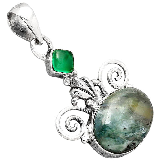 Dendritic Chrysoprase - Africa and Green Onyx Pendant P-1710 SDP154300