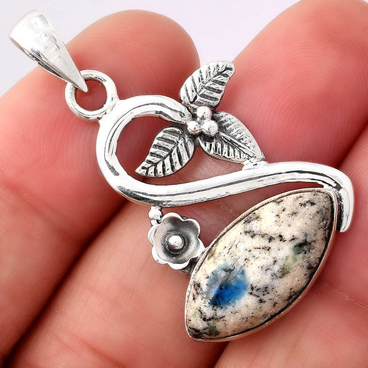 Natural K2 Blue - Azurite In Quartz Pendant P-1711 SDP154311