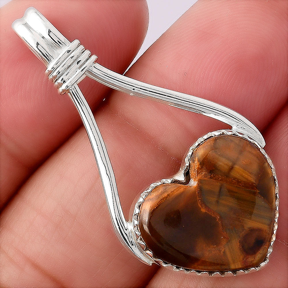 Heart Natural Pietersite - Namibia Pendant P-1587 SDP154347