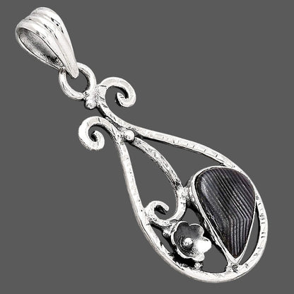 Crown Of Silver Psilomelane - Black Malachite Pendant P-1714 SDP154349