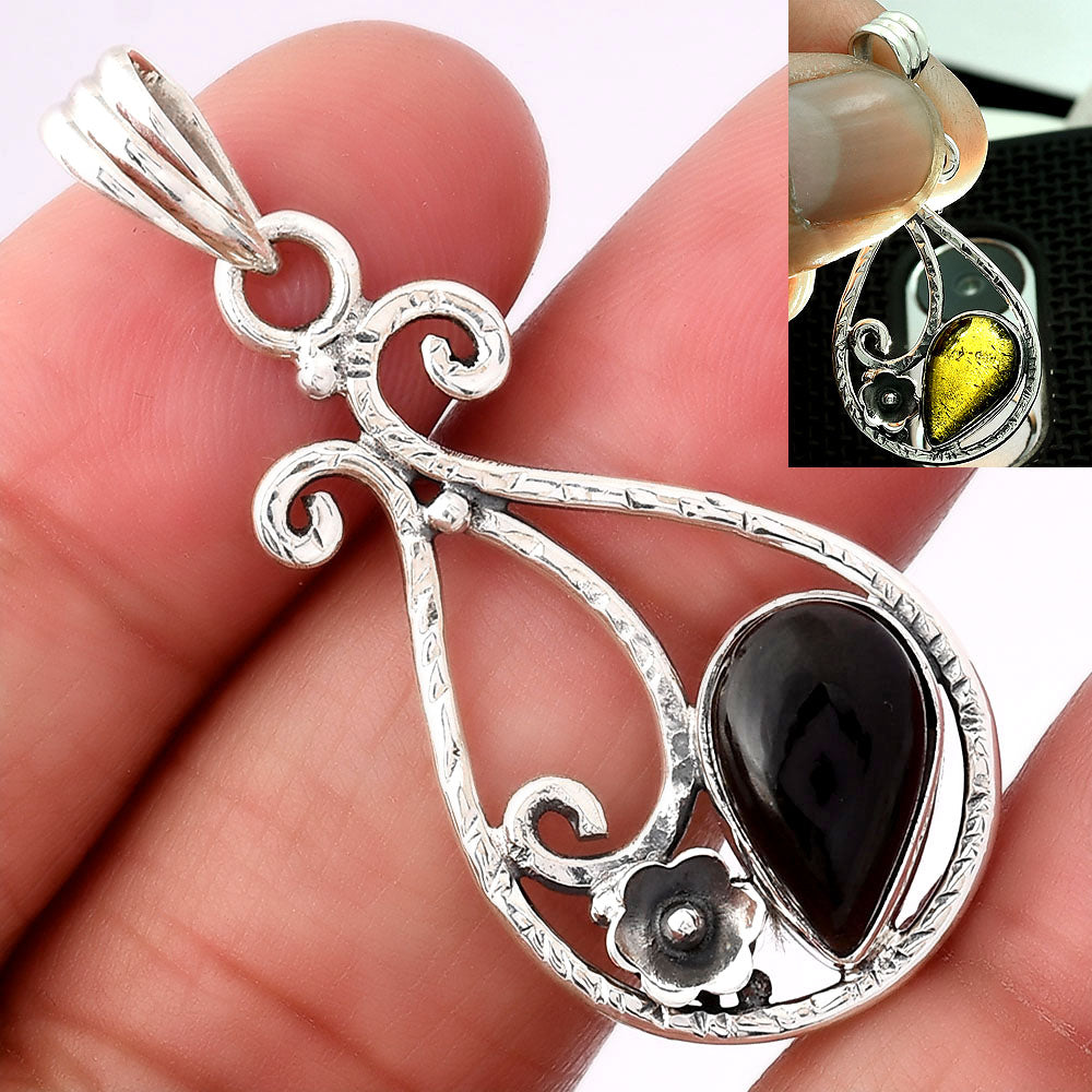 Natural Tektite Cab - Greek Pendant P-1714 SDP154358