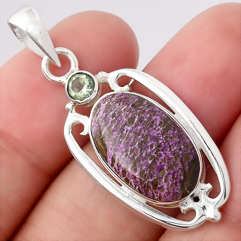 Purpurite South Africa and Prasiolite Pendant P-1623 SDP154370