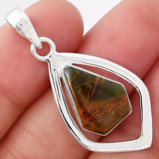 Natural Turkish Rainforest Chrysocolla Pendant P-1718 SDP154382
