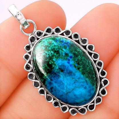 Natural Azurite Chrysocolla Pendant P-1069 SDP154390