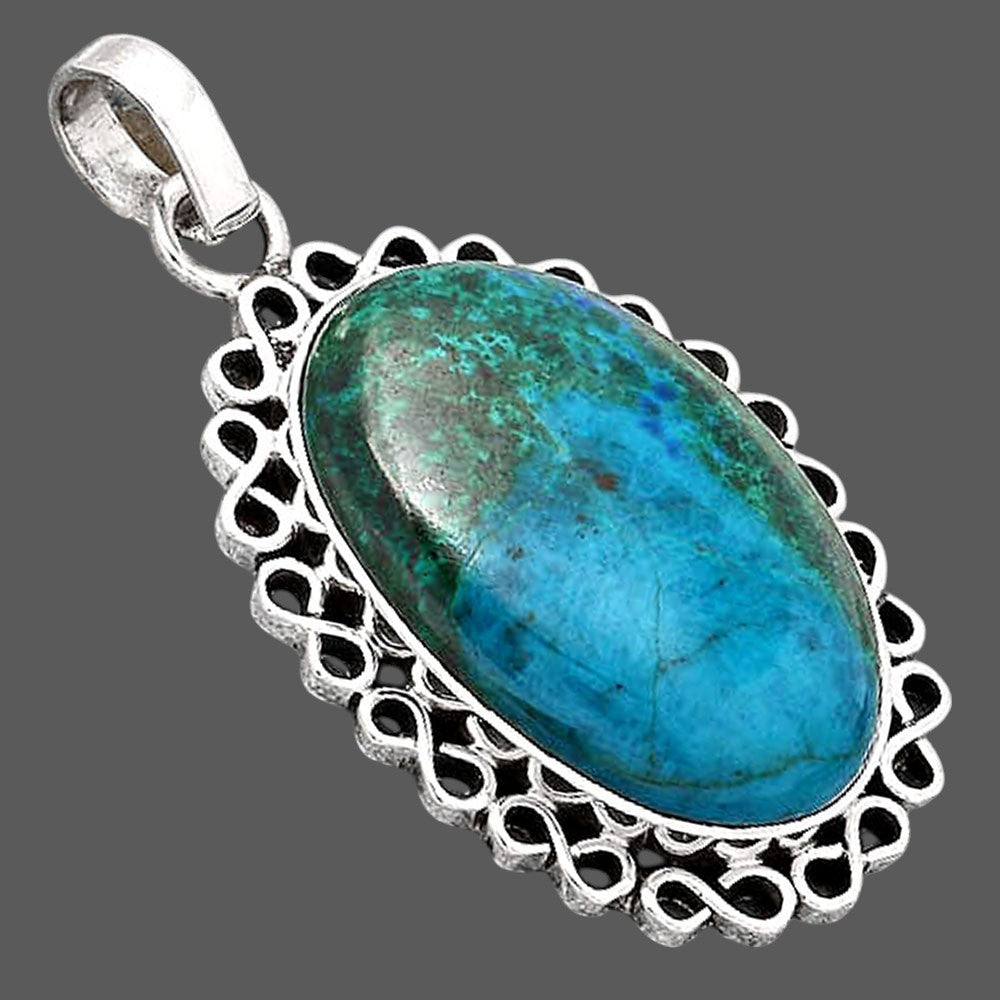 Natural Azurite Chrysocolla Pendant P-1069 SDP154390