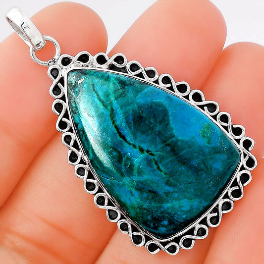 Natural Azurite Chrysocolla Pendant P-1069 SDP154402