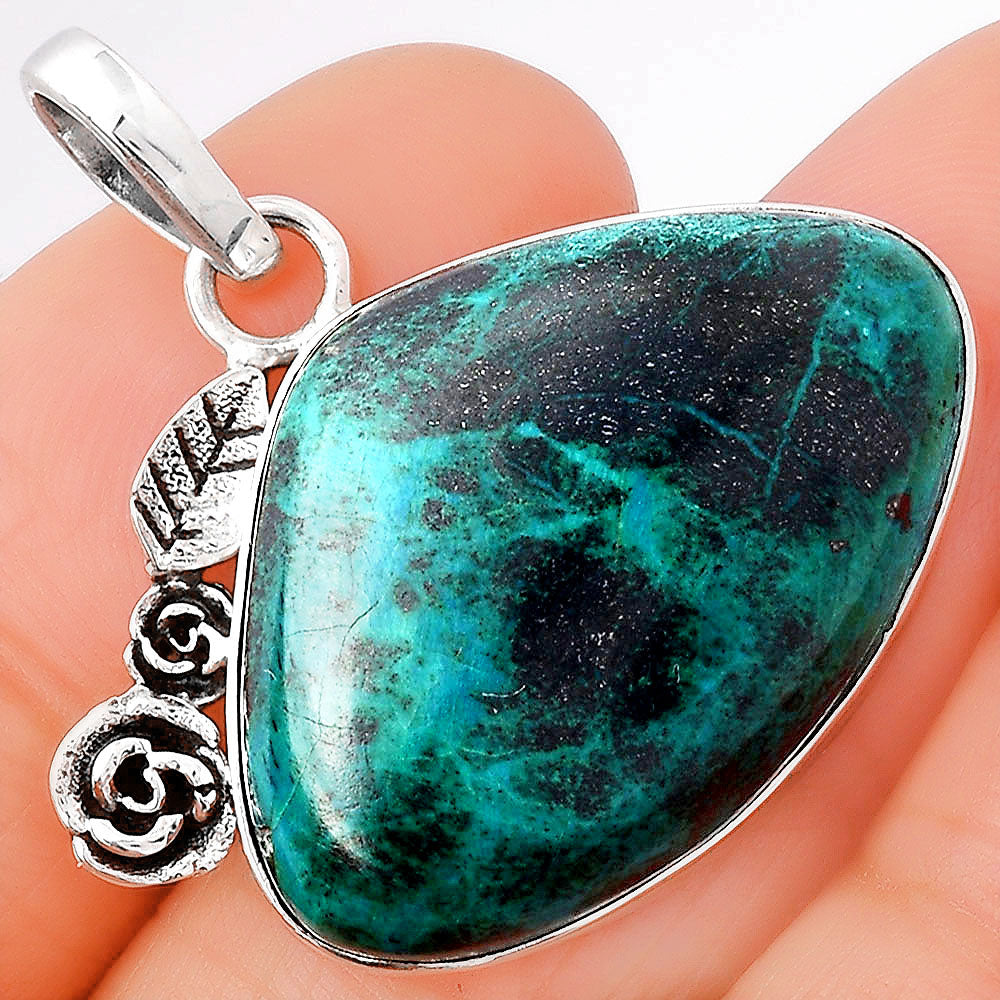 Natural Azurite Chrysocolla Pendant P-1070 SDP154404