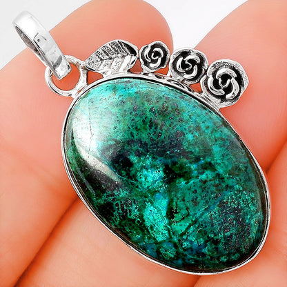 Natural Azurite Chrysocolla Pendant P-1070 SDP154406