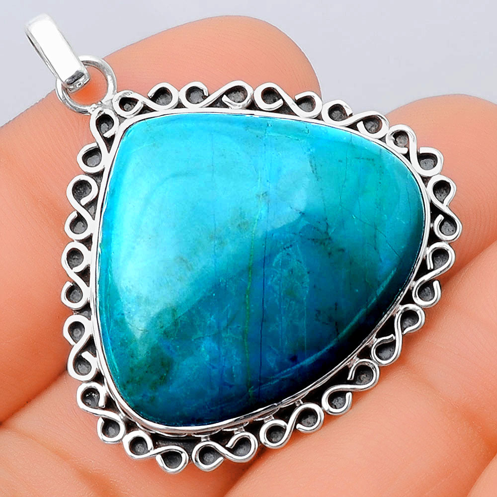 Natural Azurite Chrysocolla Pendant P-1069 SDP154418