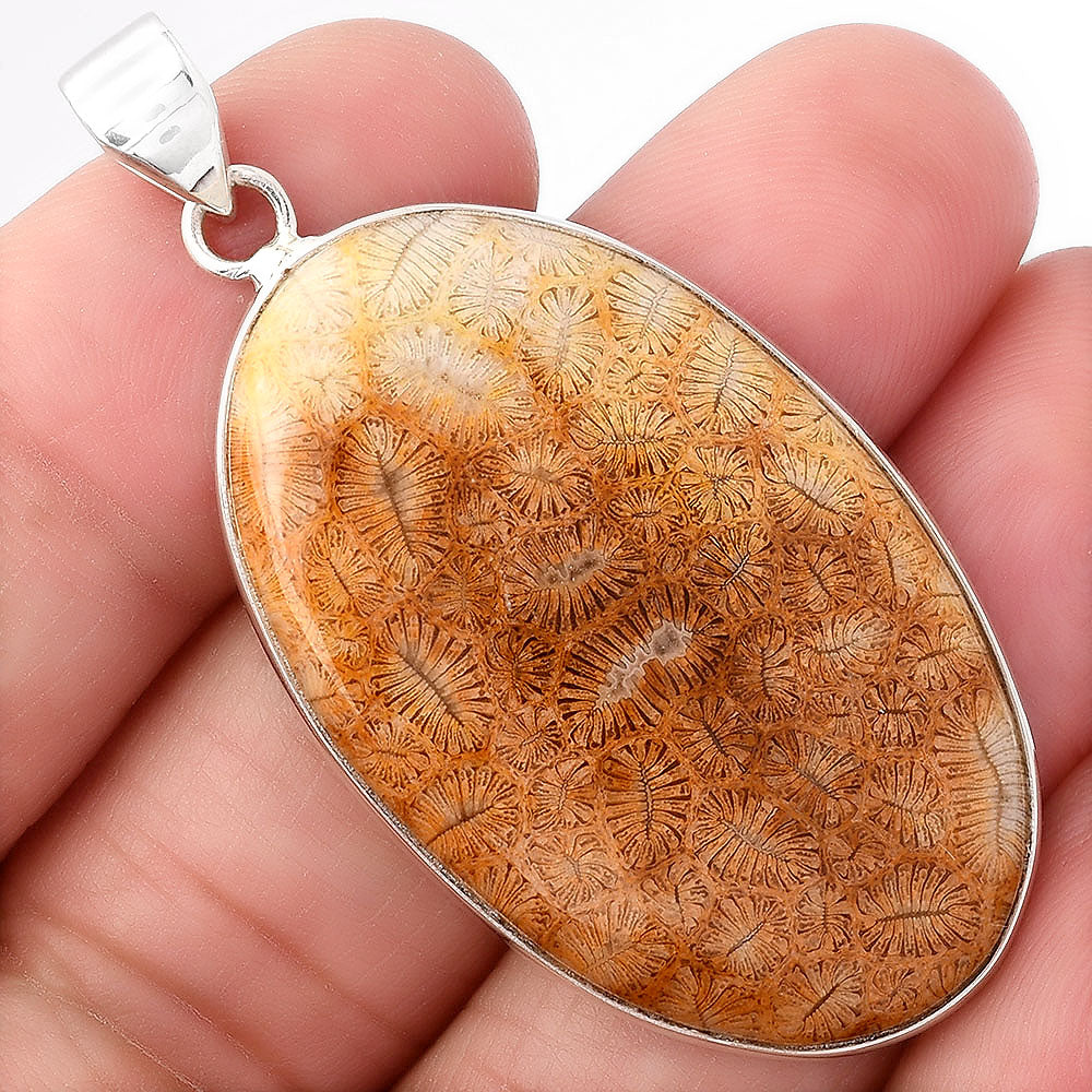 Natural Ant Fossil Coral Pendant P-1001 SDP154460