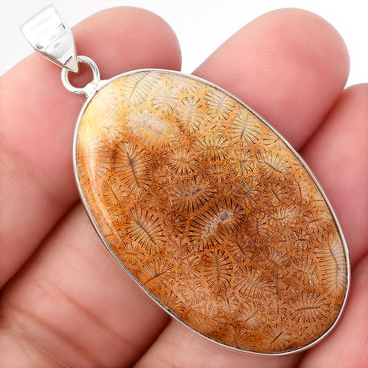 Natural Ant Fossil Coral Pendant P-1001 SDP154460