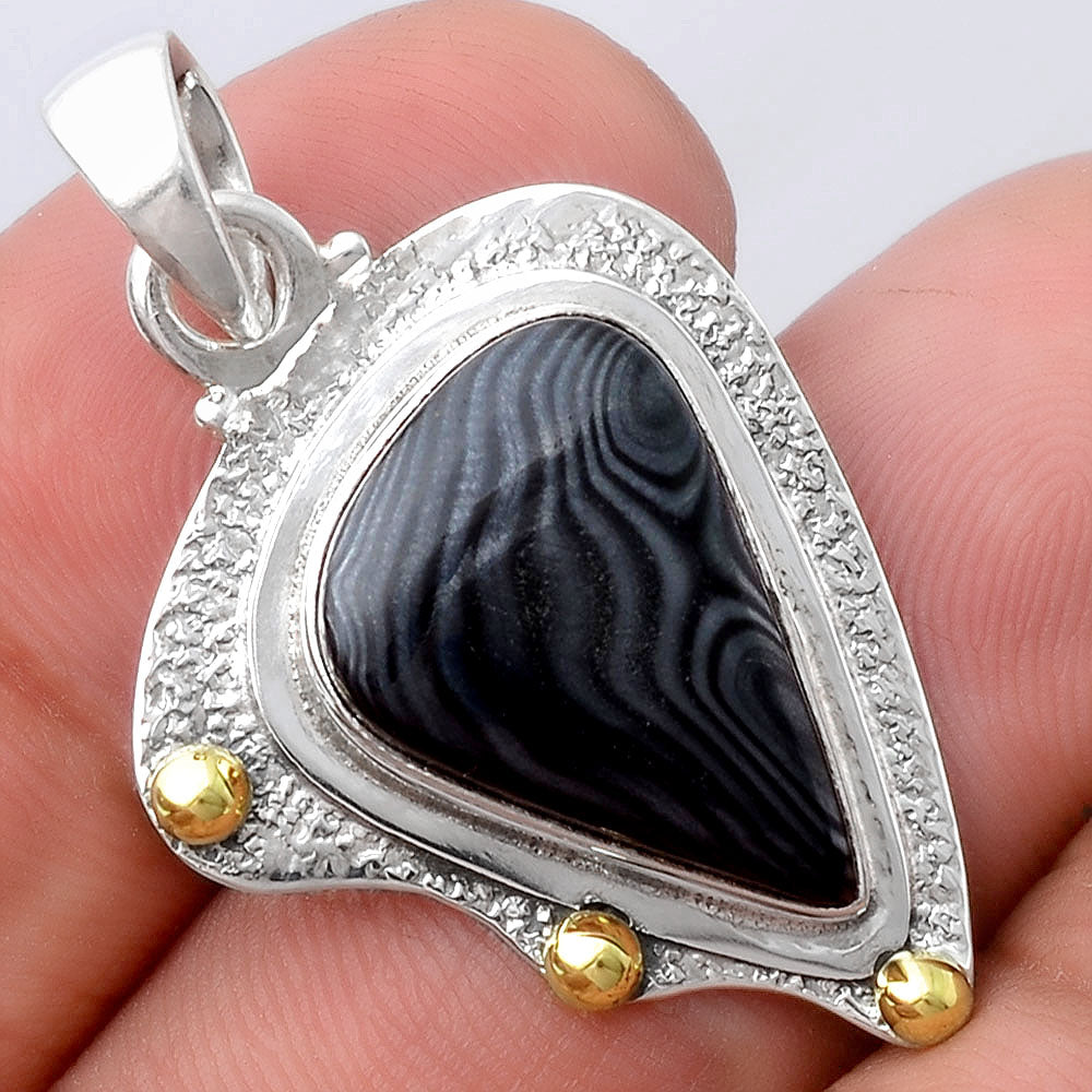 Crown Of Silver Psilomelane - Black Malachite Pendant P-1498 SDP154462