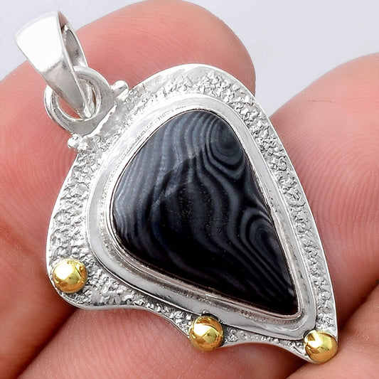 Crown Of Silver Psilomelane - Black Malachite Pendant P-1498 SDP154462