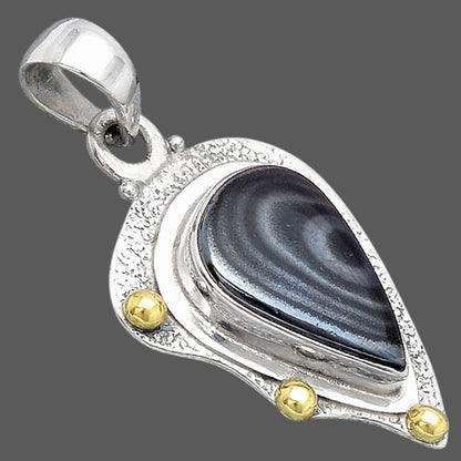 Crown Of Silver Psilomelane - Black Malachite Pendant P-1498 SDP154472