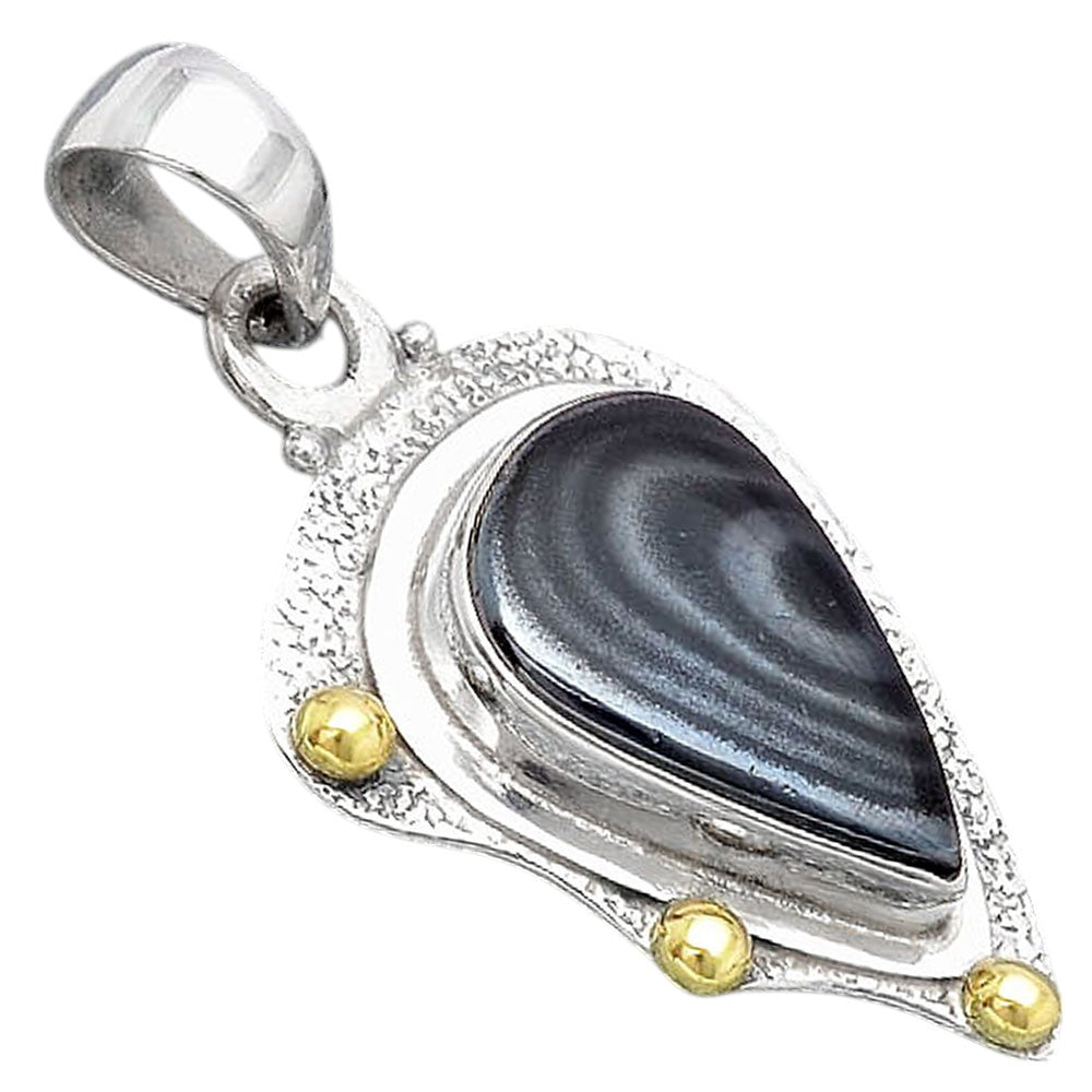 Crown Of Silver Psilomelane - Black Malachite Pendant P-1498 SDP154472