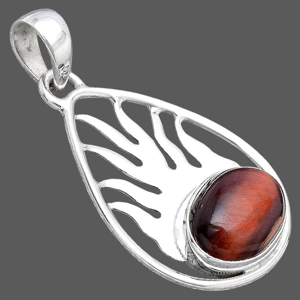 Fire Flame - Natural Red Tiger Eye Pendant P-1209 SDP154478