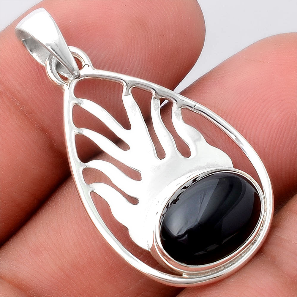 Fire Flame - Black Onyx - Brazil Pendant P-1209 SDP154483