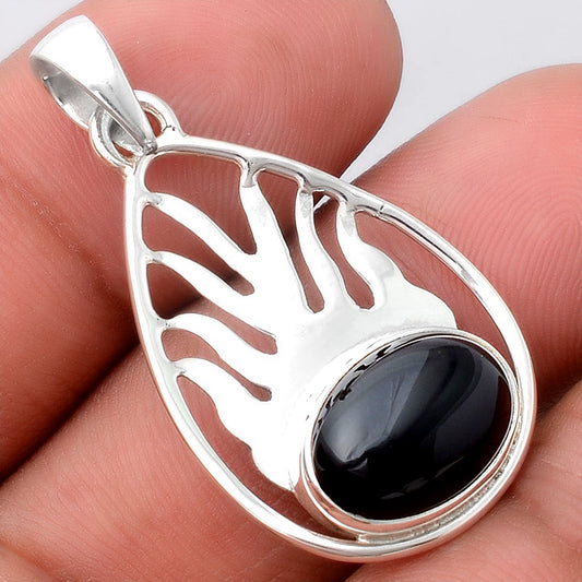 Fire Flame - Black Onyx - Brazil Pendant P-1209 SDP154483