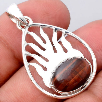 Fire Flame - Natural Red Tiger Eye Pendant P-1209 SDP154489