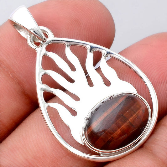 Fire Flame - Natural Red Tiger Eye Pendant P-1209 SDP154489