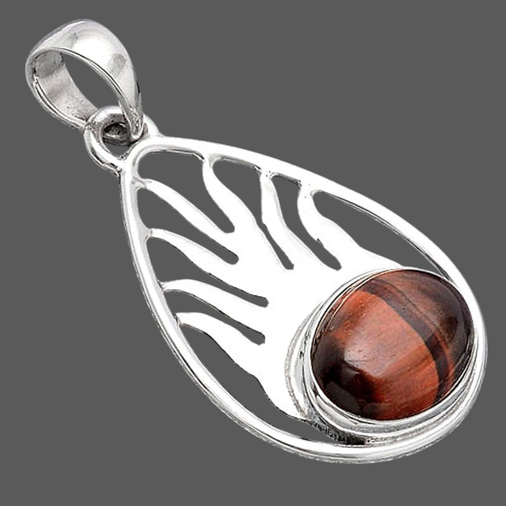 Fire Flame - Natural Red Tiger Eye Pendant P-1209 SDP154490