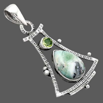 Dendritic Chrysoprase - Africa and Peridot Pendant P-1450 SDP154549