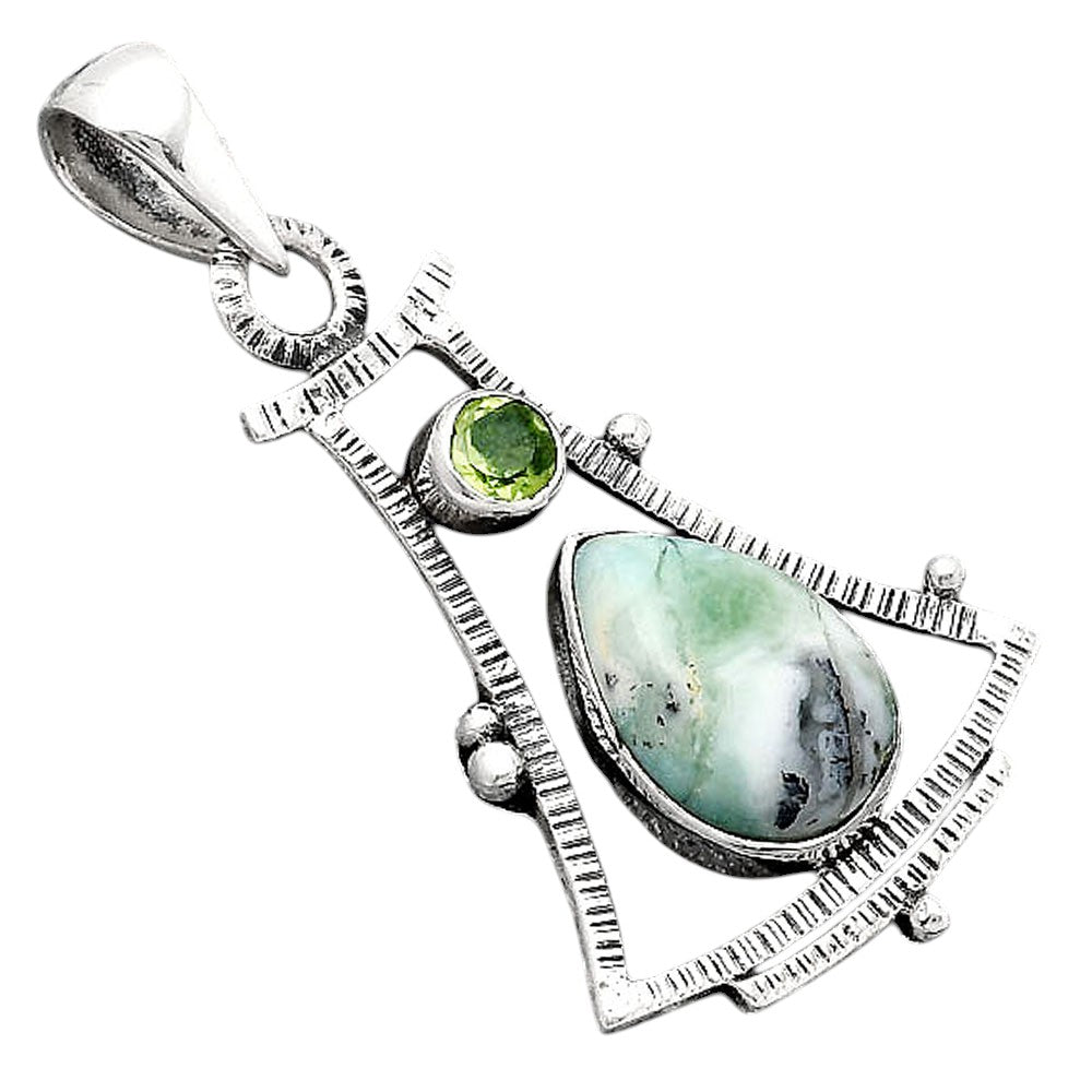 Dendritic Chrysoprase - Africa and Peridot Pendant P-1450 SDP154549