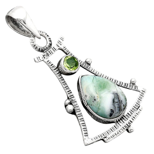 Dendritic Chrysoprase - Africa and Peridot Pendant P-1450 SDP154549