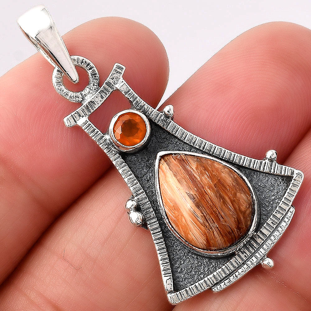 Natural Caramel Opal and Carnelian Pendant P-1450 SDP154550