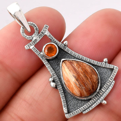 Natural Caramel Opal and Carnelian Pendant P-1450 SDP154550