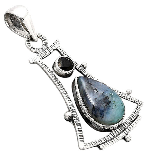 Dendritic Chrysoprase - Africa and Black Onyx Pendant P-1450 SDP154554