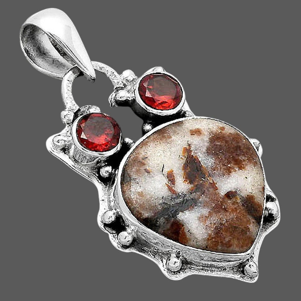 Owl Astrophyllite Russia and Garnet Pendant P-1449 SDP154555