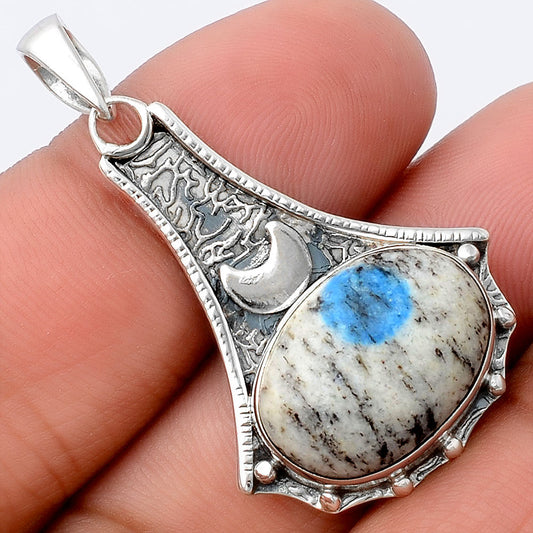 Crescent Moon - K2 Blue - Azurite In Quartz Pendant P-1715 SDP154557
