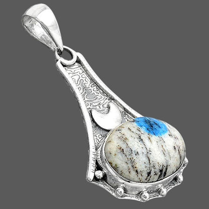 Crescent Moon - K2 Blue - Azurite In Quartz Pendant P-1715 SDP154557