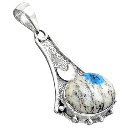 Crescent Moon - K2 Blue - Azurite In Quartz Pendant P-1715 SDP154557