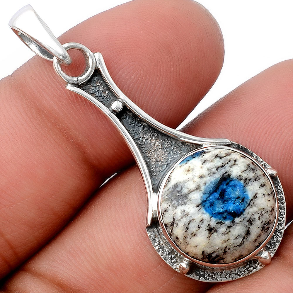 Natural K2 Blue - Azurite In Quartz Pendant P-1715 SDP154561