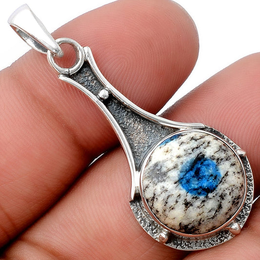 Natural K2 Blue - Azurite In Quartz Pendant P-1715 SDP154561