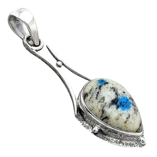 Natural K2 Blue - Azurite In Quartz Pendant P-1715 SDP154564