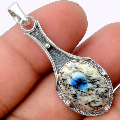 Natural K2 Blue - Azurite In Quartz Pendant P-1715 SDP154572
