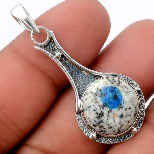 Natural K2 Blue - Azurite In Quartz Pendant P-1715 SDP154574