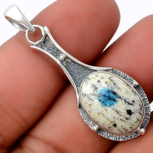 Natural K2 Blue - Azurite In Quartz Pendant P-1715 SDP154575