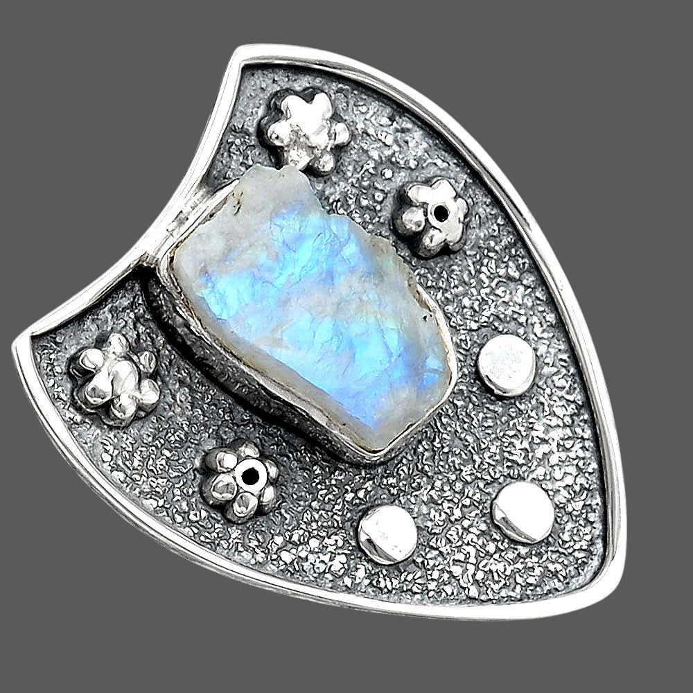 Rainbow Moonstone Rough - India Pendant P-1477 SDP154576