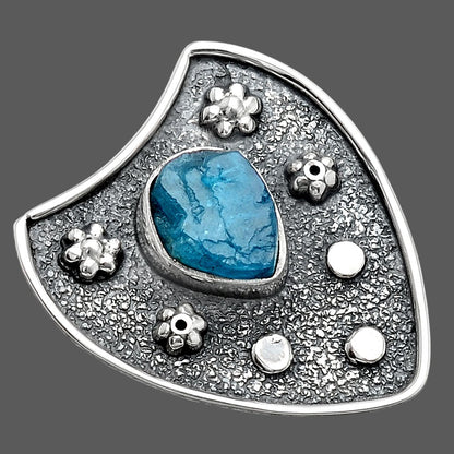 Neon Blue Apatite Rough - Madagascar Pendant P-1477 SDP154587