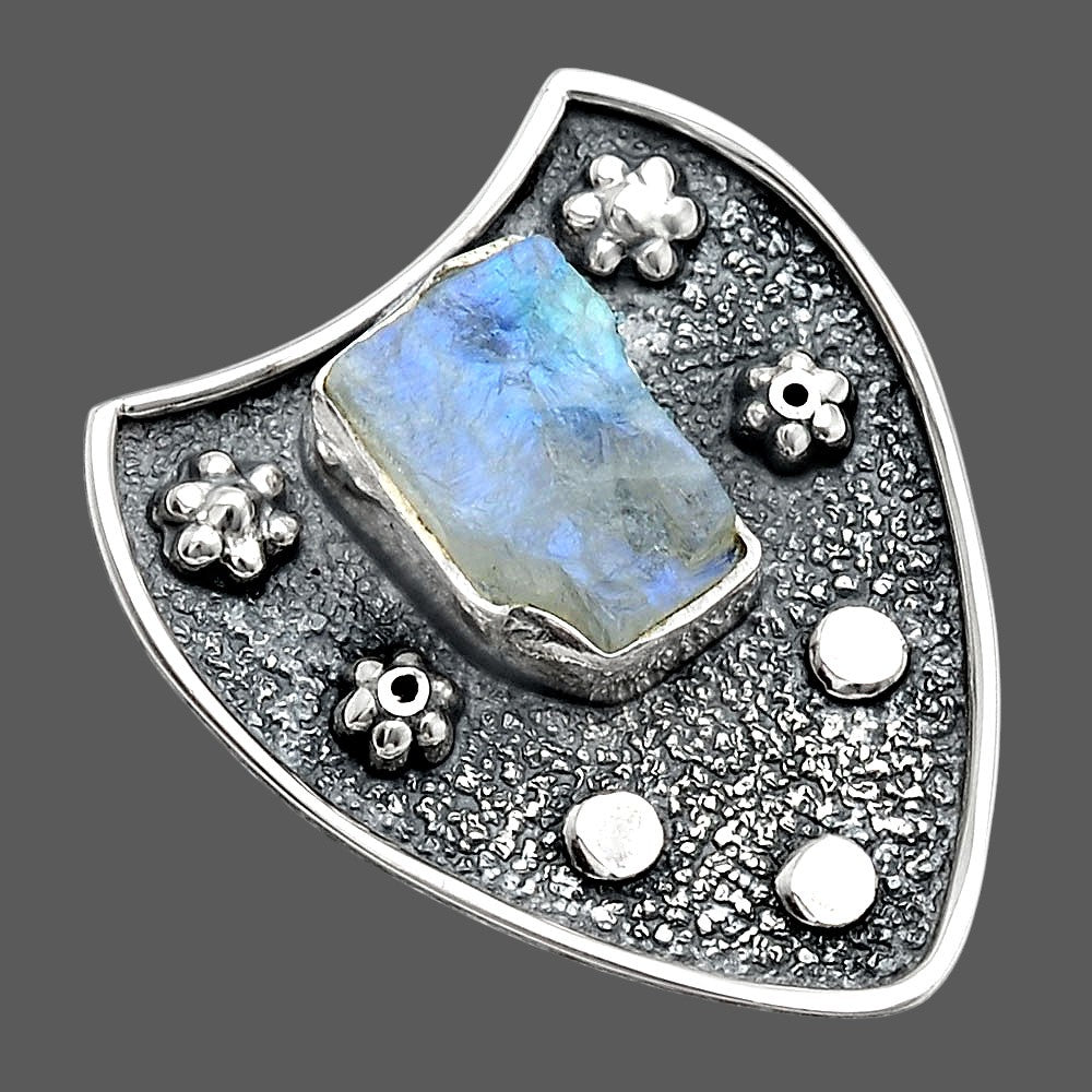 Rainbow Moonstone Rough - India Pendant P-1477 SDP154590