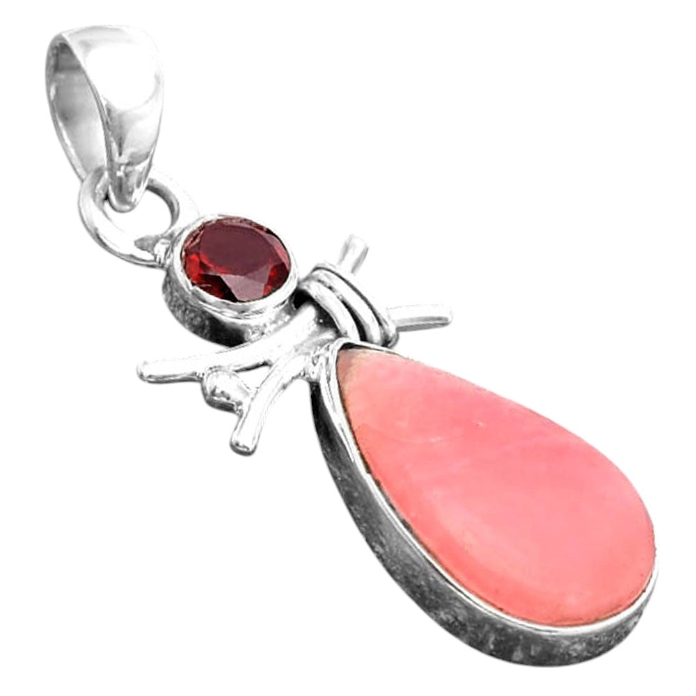 Rhodochrosite Argentina and Garnet Pendant P-1243 SDP154592