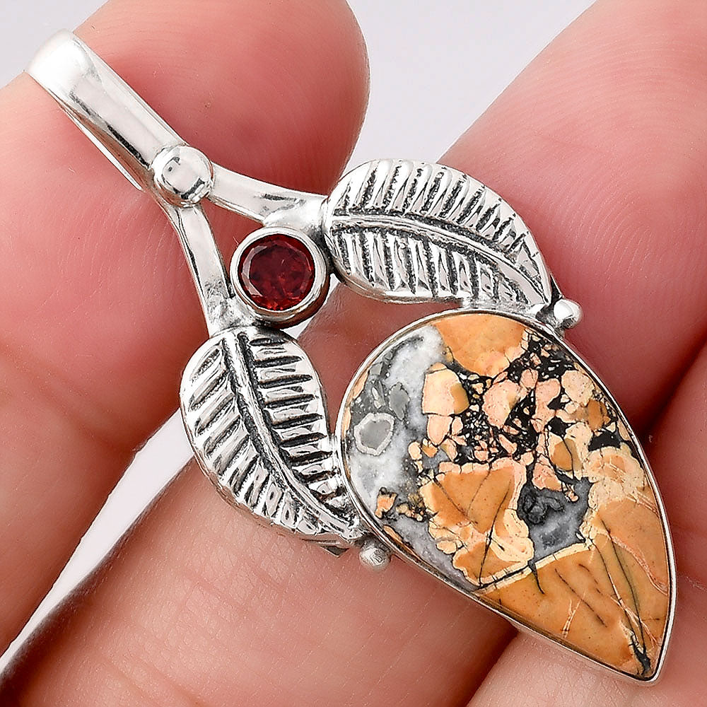 Maligano Jasper Indonesia and Garnet Pendant P-1416 SDP154595