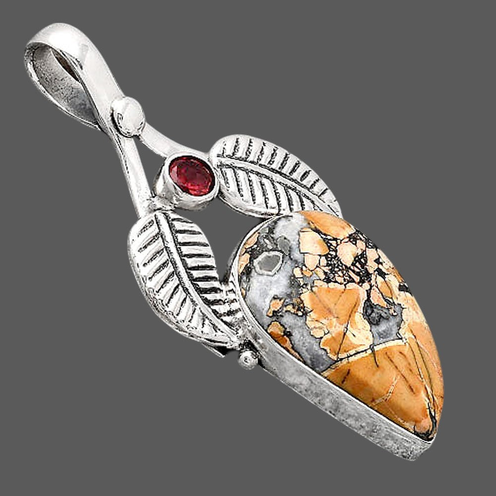 Maligano Jasper Indonesia and Garnet Pendant P-1416 SDP154595